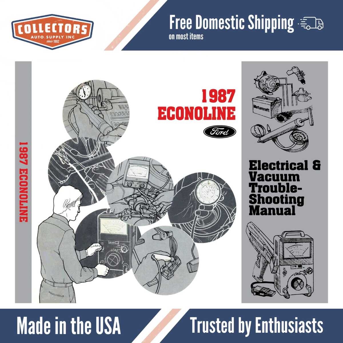 1987 Ford Econoline Electrical Vacuum Troubleshooting Manual - COLOR