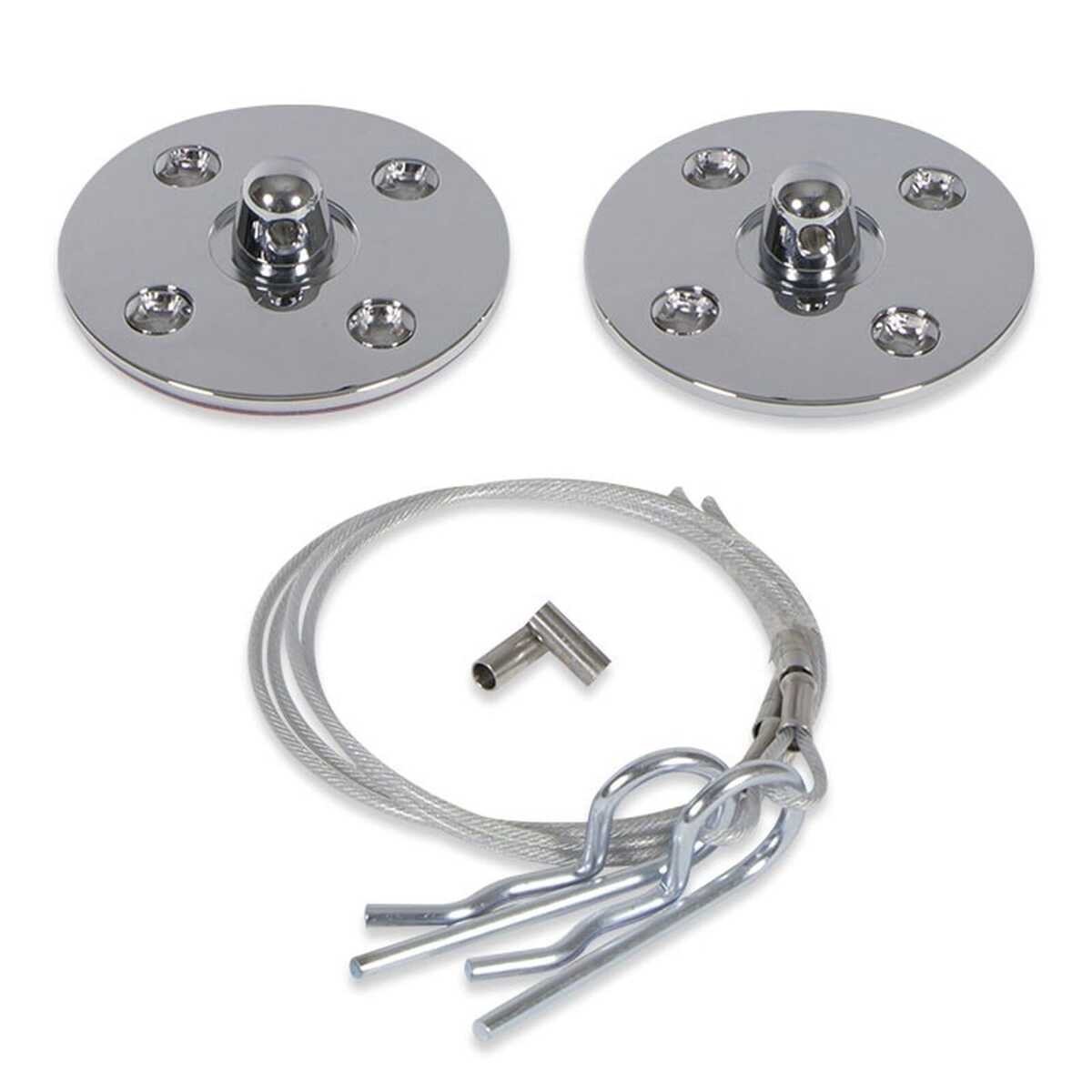Peel N Stick Aluminum Hood Pin Kit Polished for 1962-2021 Camaro Chevelle