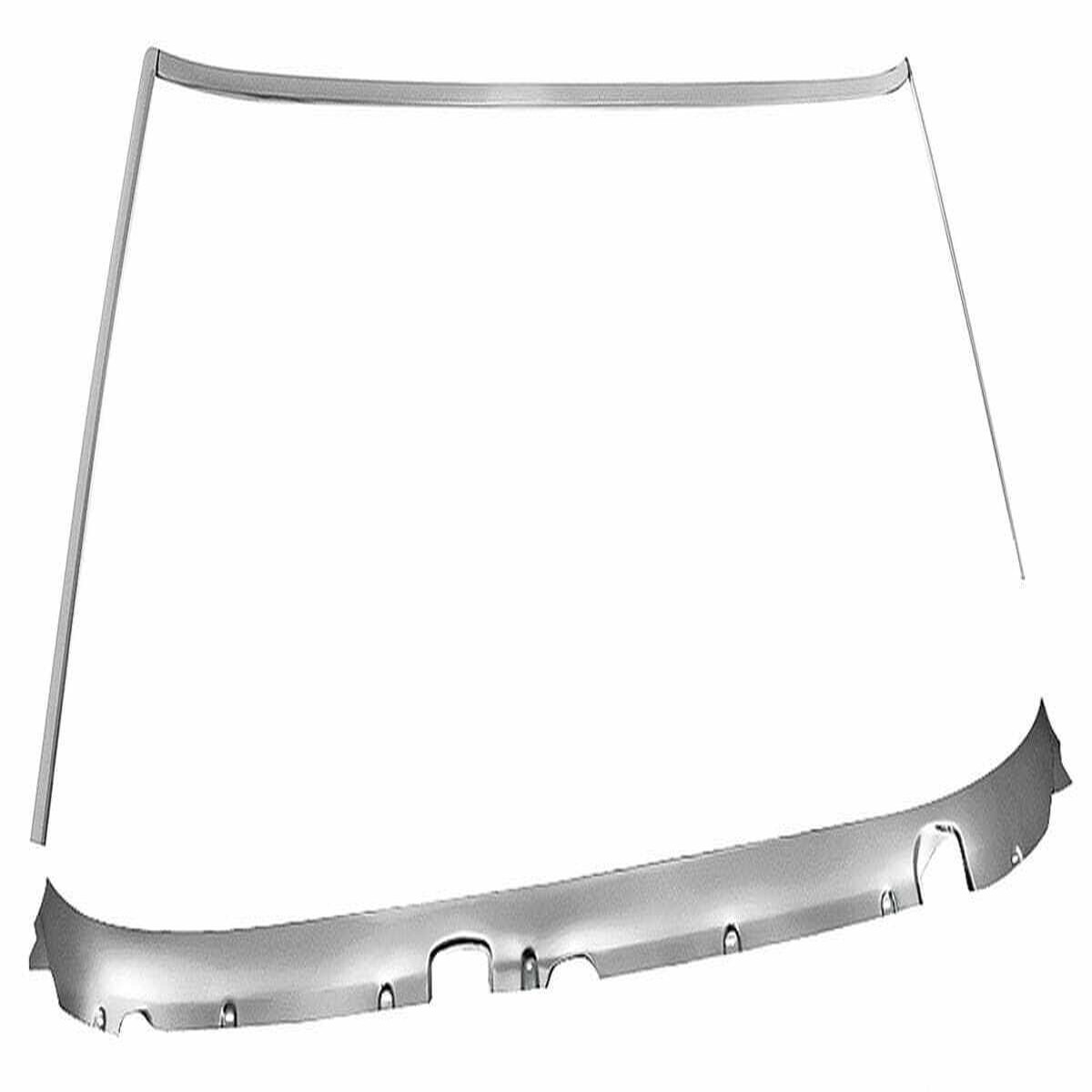 Windshield Reveal Moldings for 1970-1972 Buick Chevrolet Coupe Front