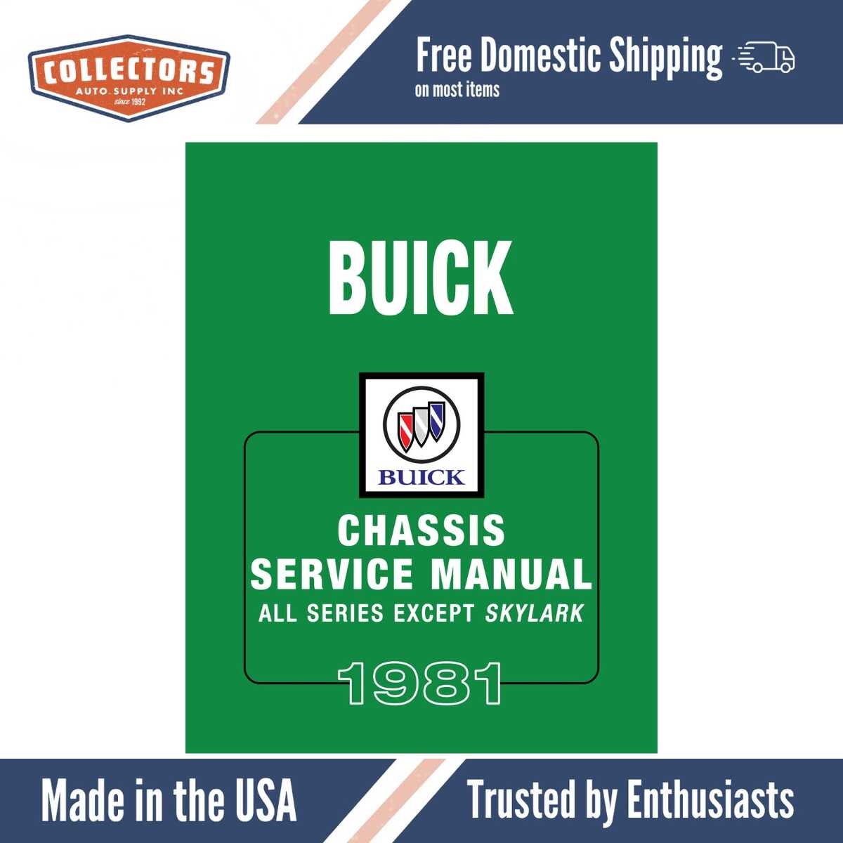 1981 Buick Chassis Service Manual - Includes 11x26 inch COLOR Wiring Diagrams