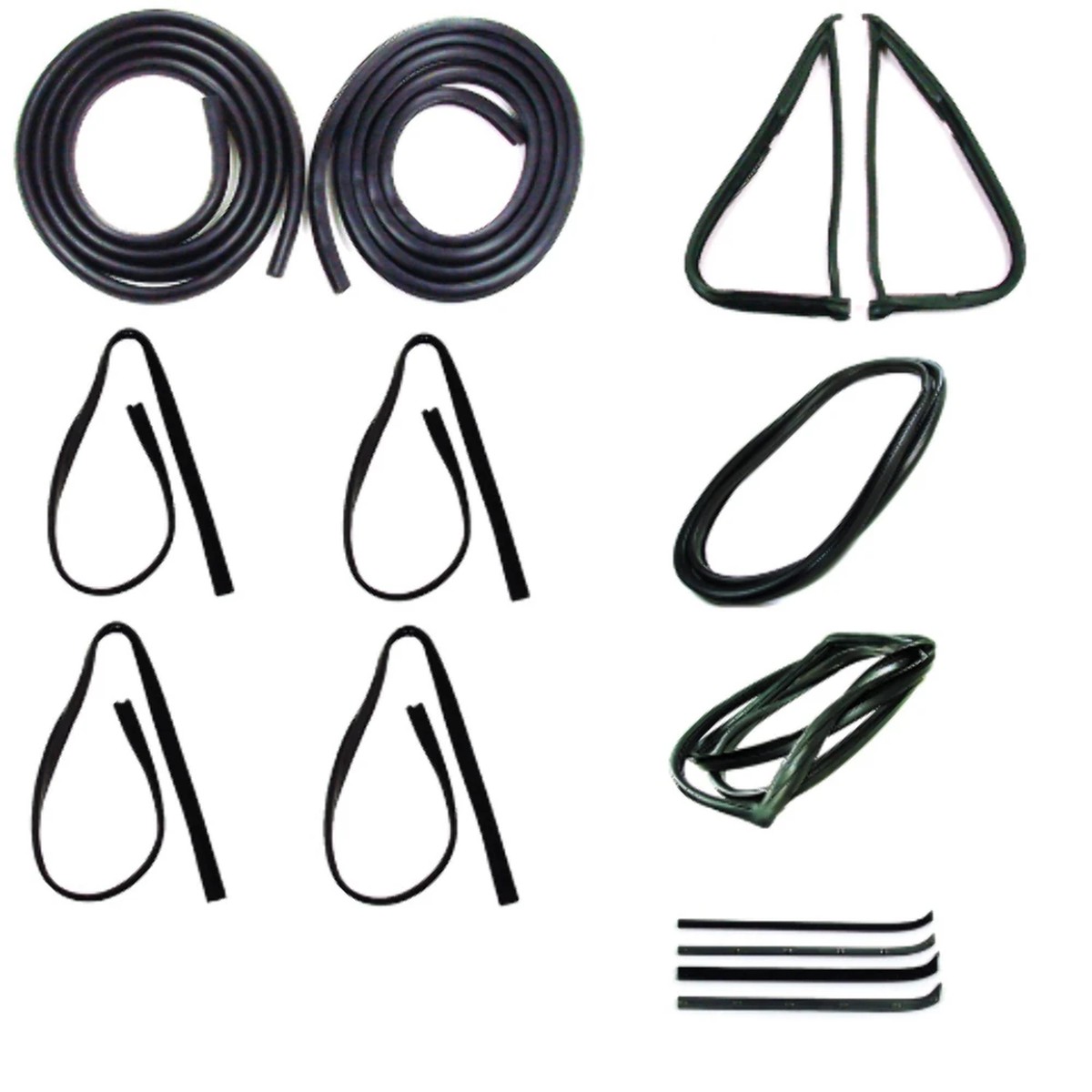 Door Seal Window Sweeps Channel Kit w Weatherstrip Trim Groove for 73-79 Ford