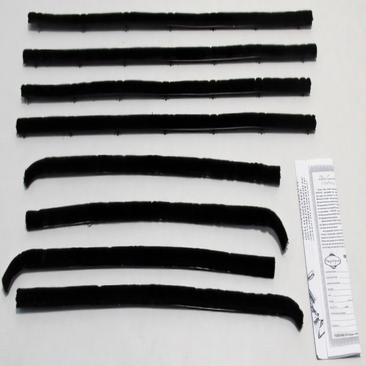 Window Sweeps Weatherstrip for 1965-1969 Chevrolet Corvair Black Front Rear
