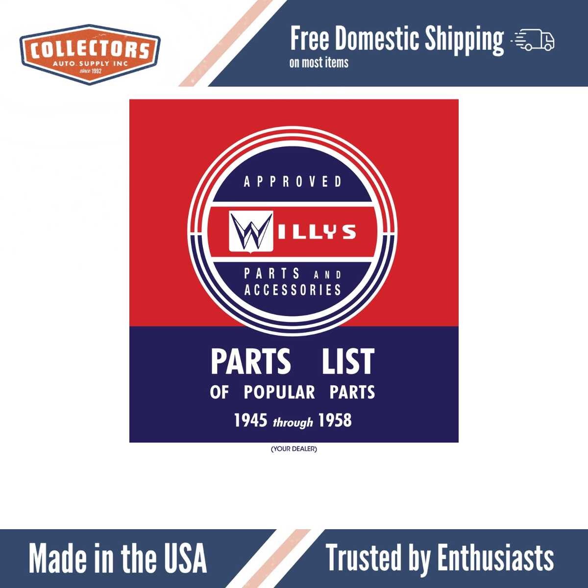 Parts Catalog for 1945-1958 Willys