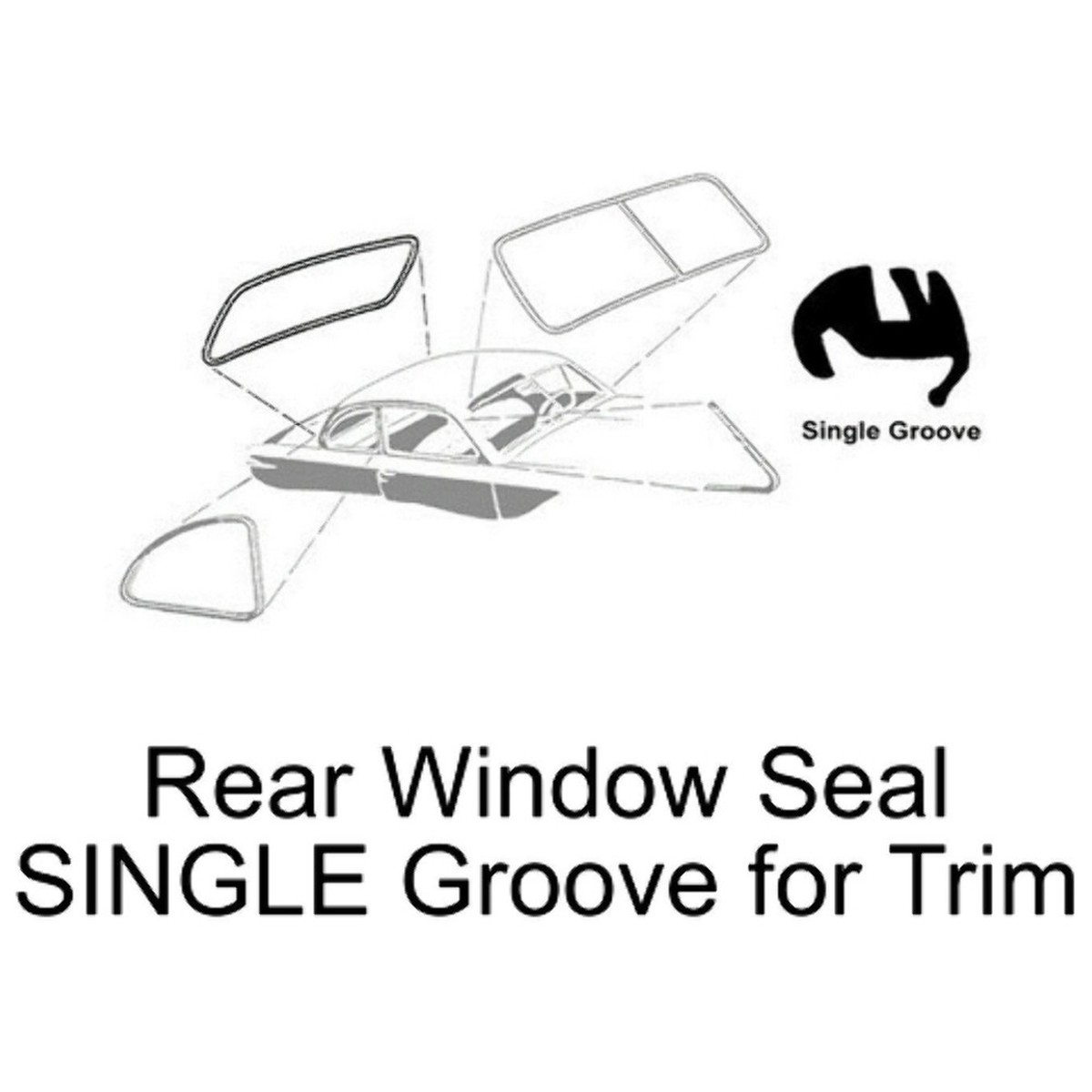 Rear Window Gasket Weatherstrip Seal for Ford All Cars 49-51 1Pc