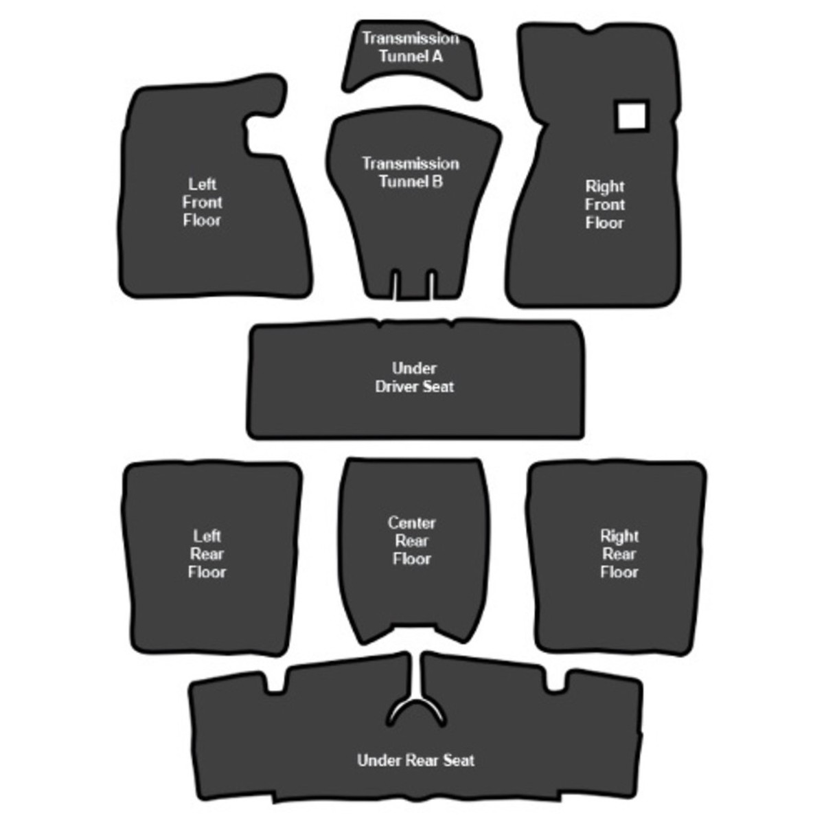 Sound Deadener for 1965-1970 Pontiac Bonneville Die Cut EVA Complete 9Pc