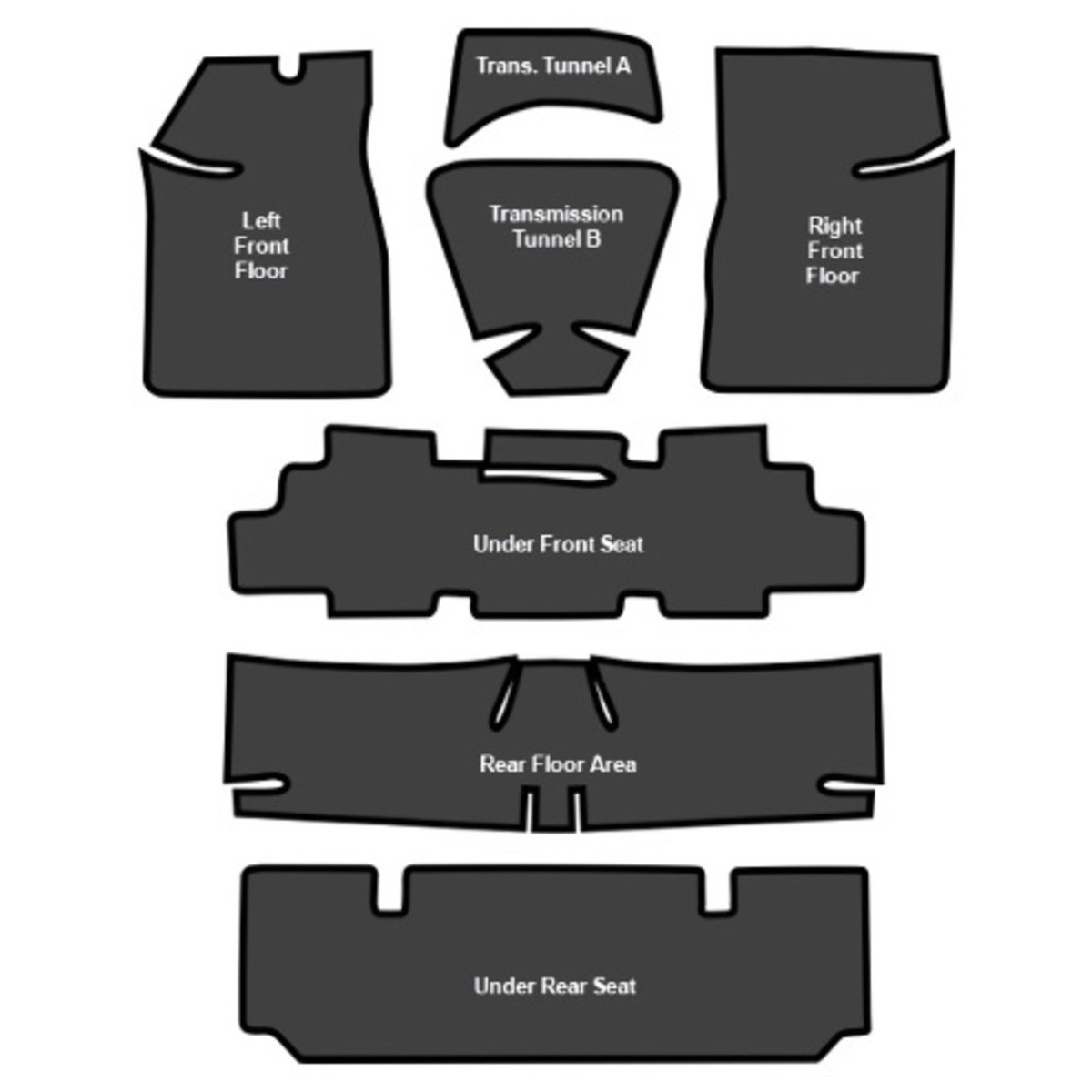 Sound Deadener for 1968-1969 Buick GS 400 Die Cut EVA Complete 7Pc
