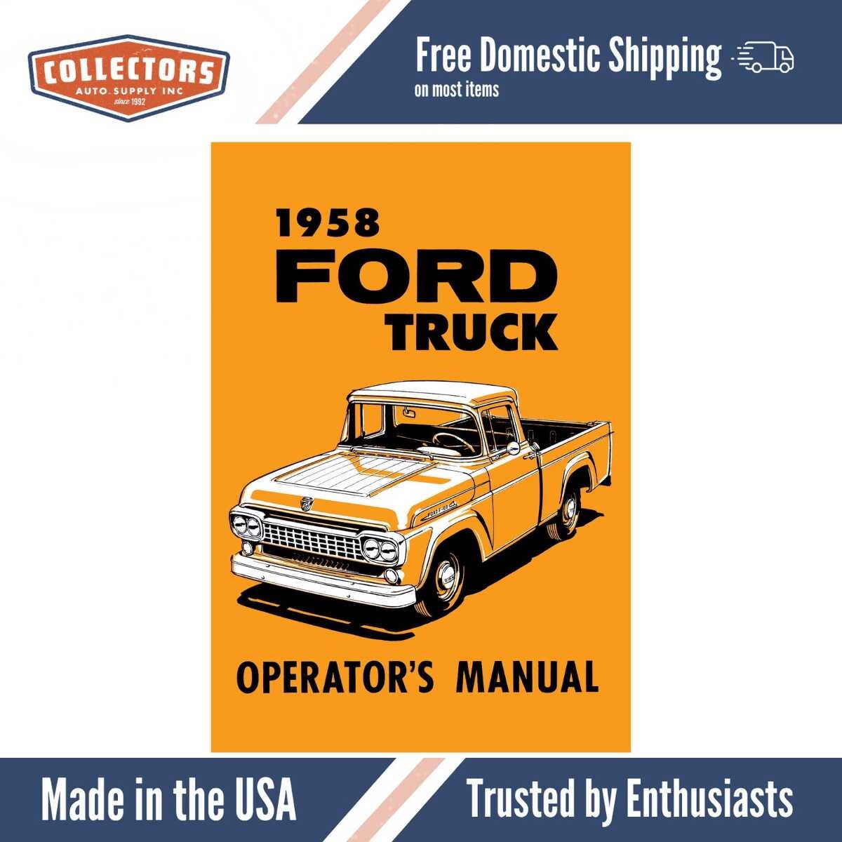 1958 Ford Truck Owners Manual