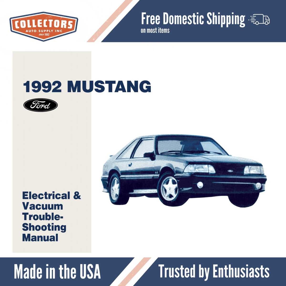 1992 Ford Mustang Electrical Vacuum Troubleshooting Manual