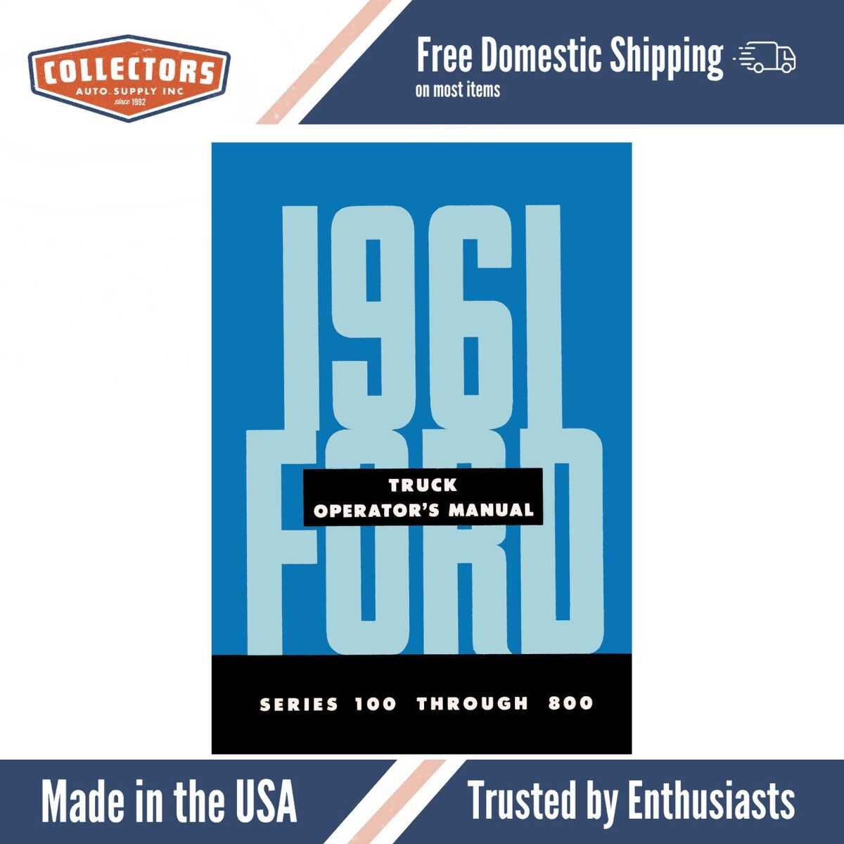 1961 Ford Truck Owners Manual