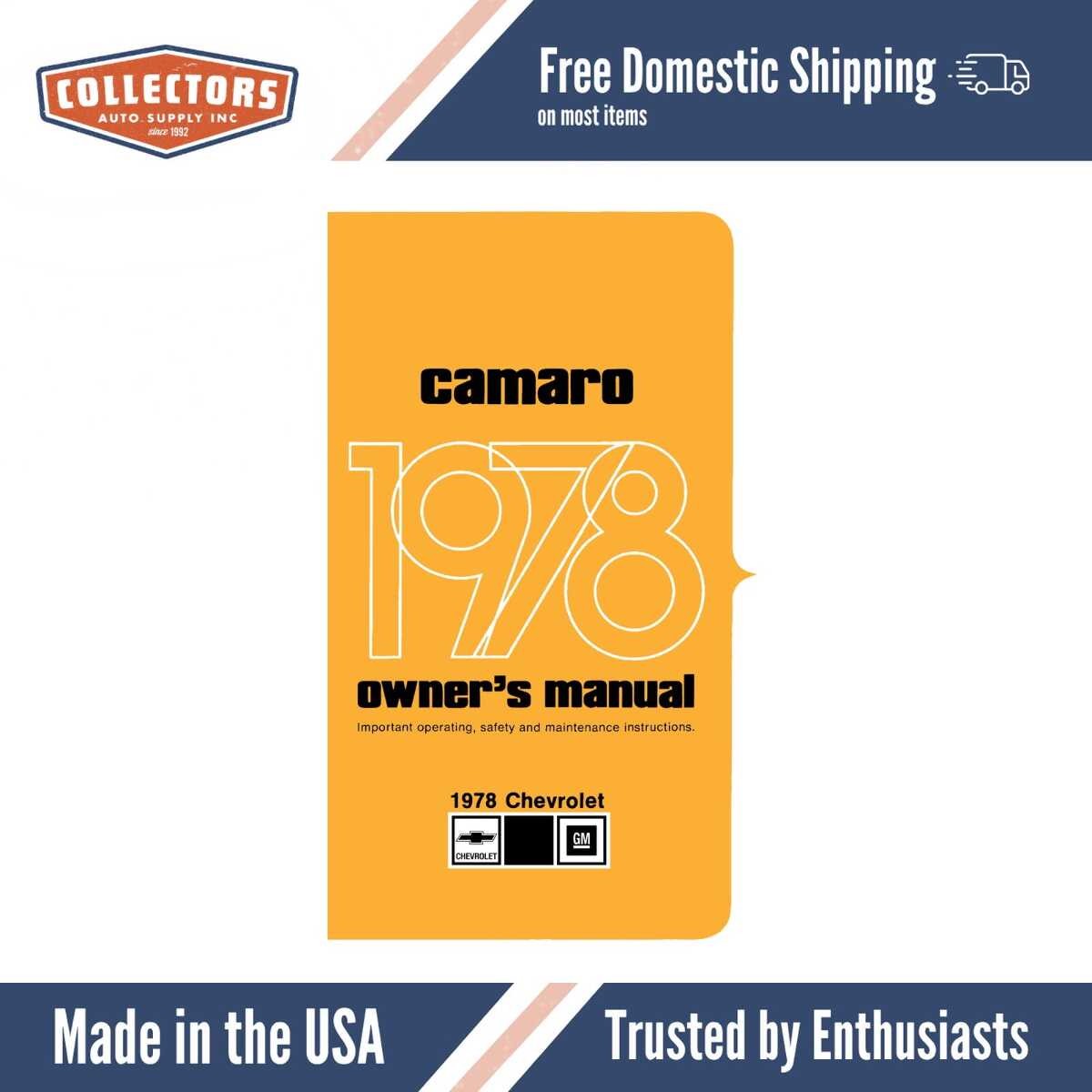 1978 Chevrolet Camaro Owners Manual