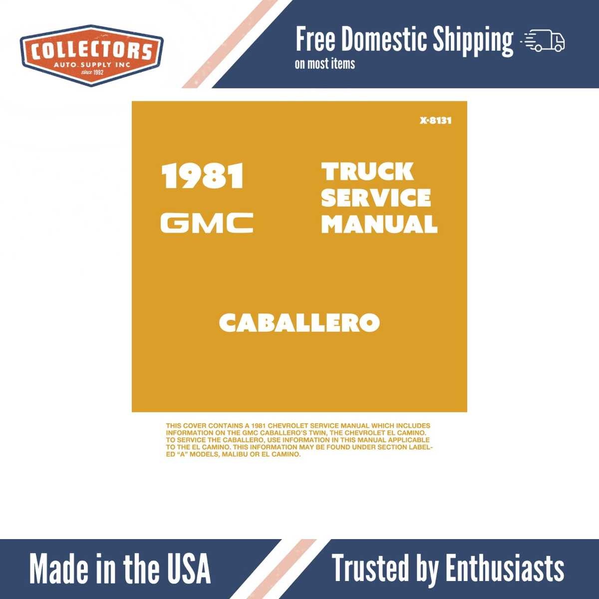 1981 GMC Caballero Service Manual