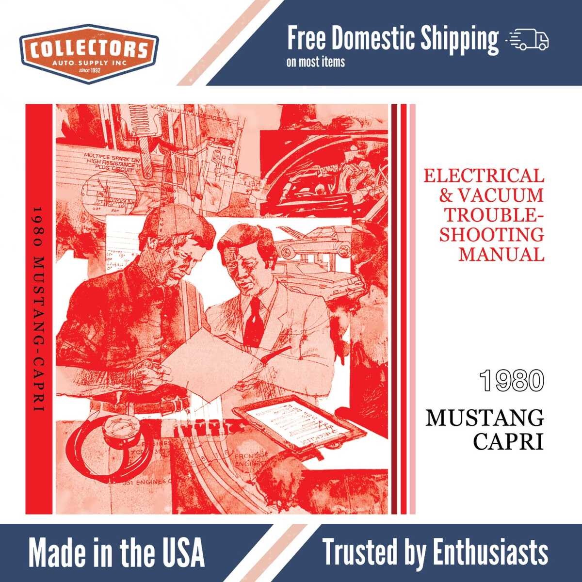 1980 Ford Mustang Capri Electrical Vacuum Troubleshooting Manual - COLOR