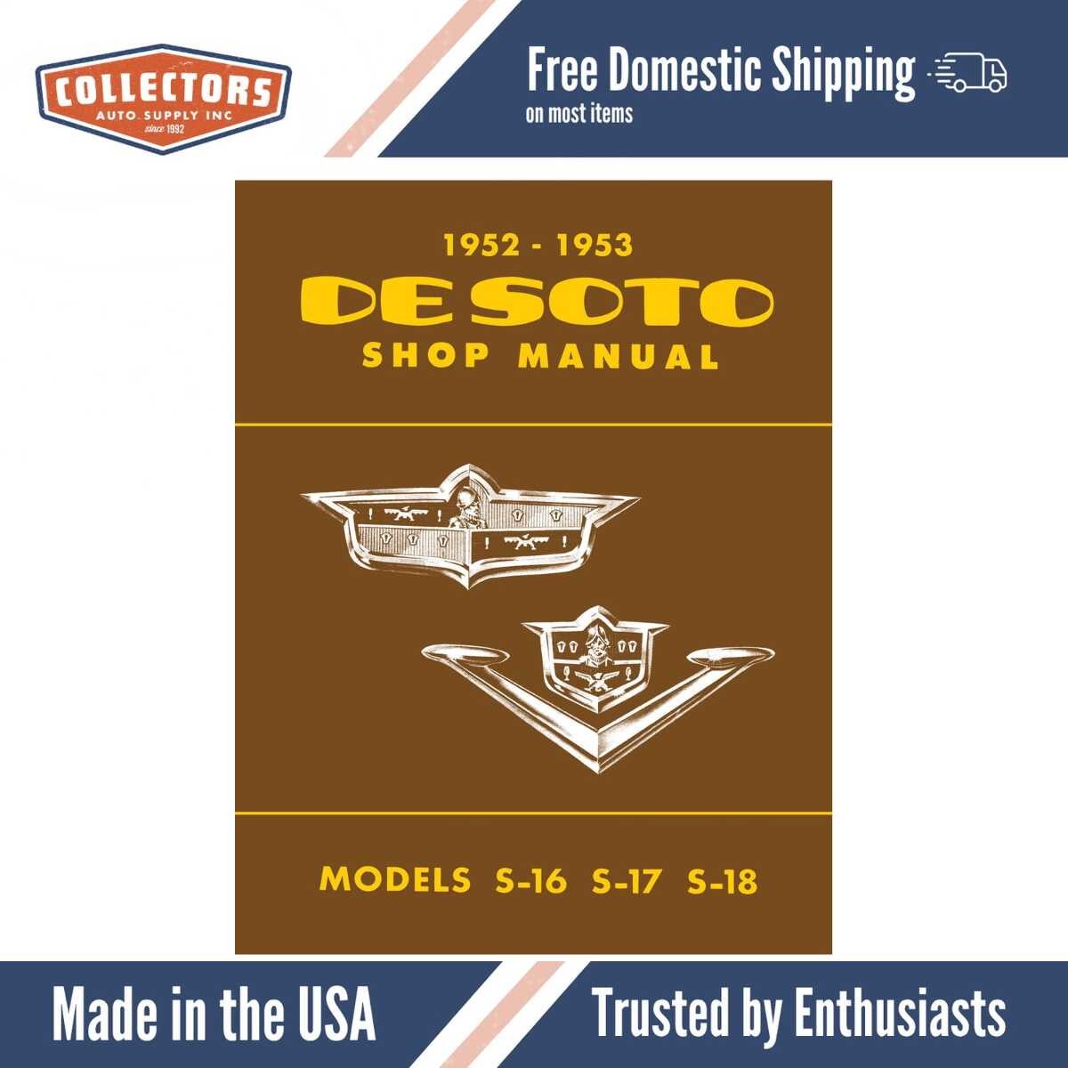 1952 - 1953 Desoto Shop Manual - S16 S17 S18