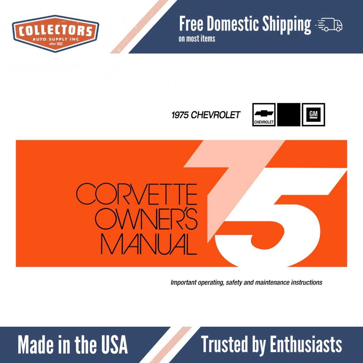 1975 Chevrolet Corvette Owners Manual