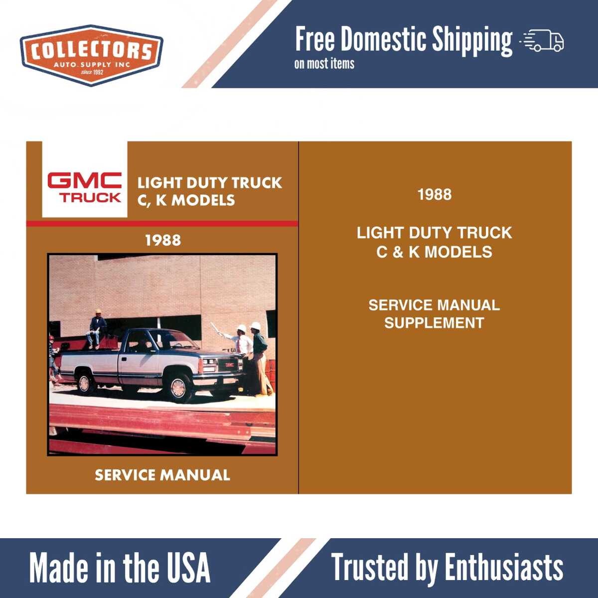 1988 GMC C K Sierra Pickup Truck Service Manual