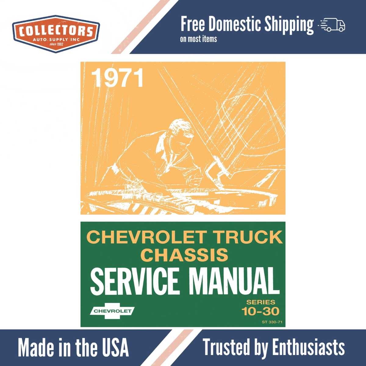 1971 Chevrolet Truck Chassis Service Manual Series 10-30