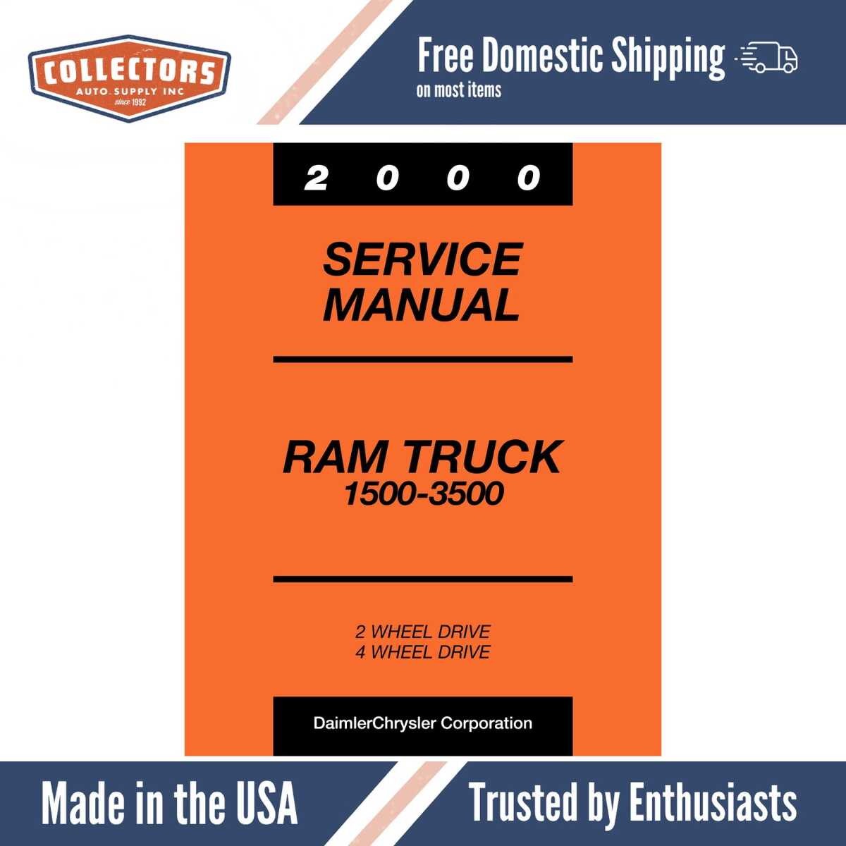 2000 Dodge Ram Truck 1500 2500 3500 Service Manual