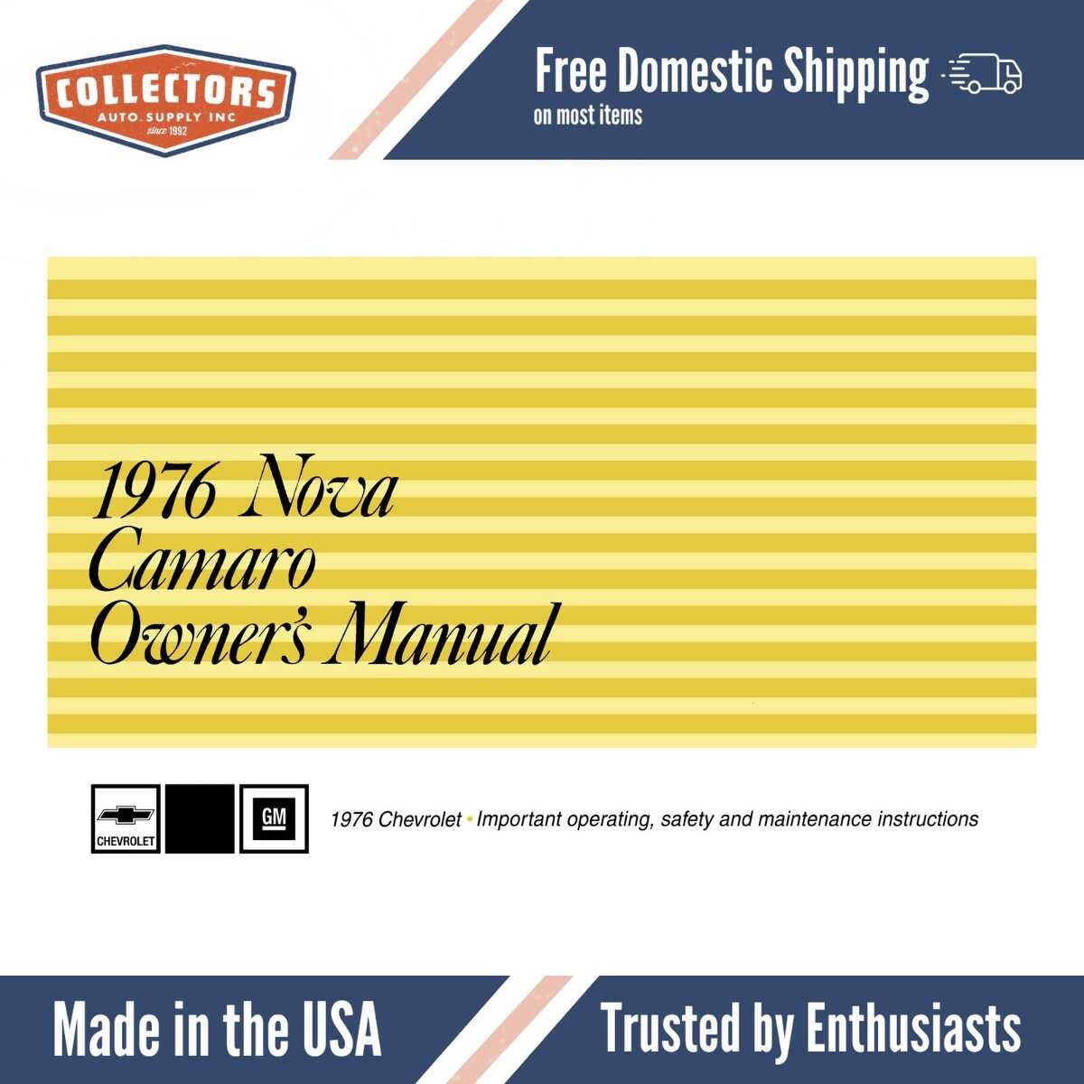 1976 Chevrolet Camaro Owners Manual