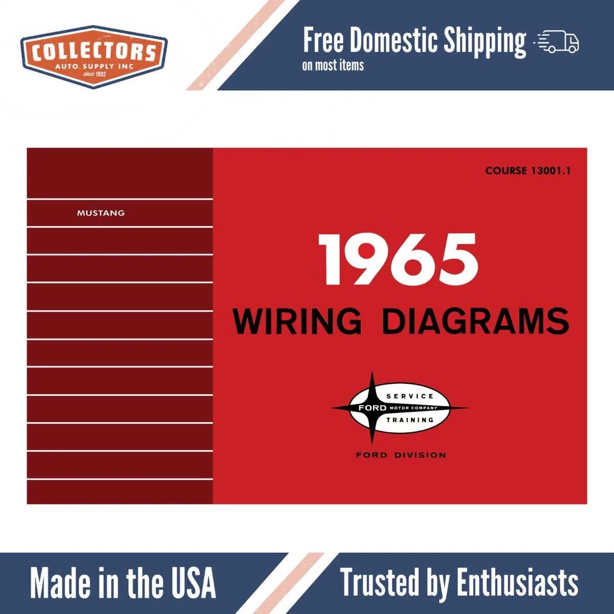 1965 Ford Mustang Wiring Diagrams Manual - 11x17 inch COMB Bound