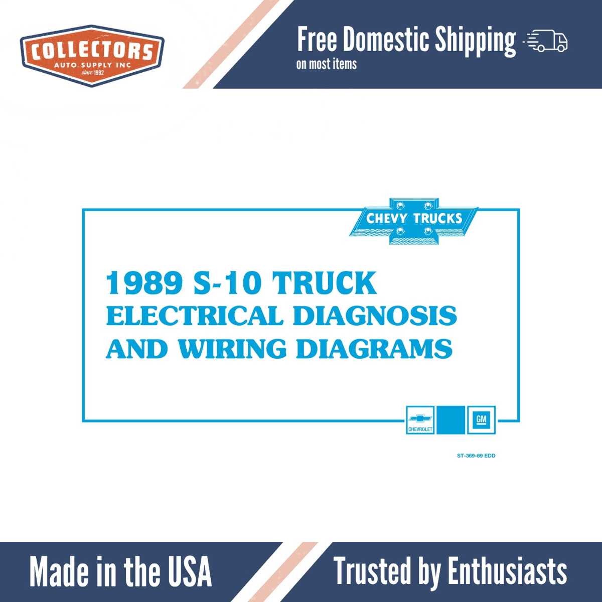 1989 Chevrolet S-10 Truck Electrical Diagnosis Wiring Diagrams - 11x17 inch