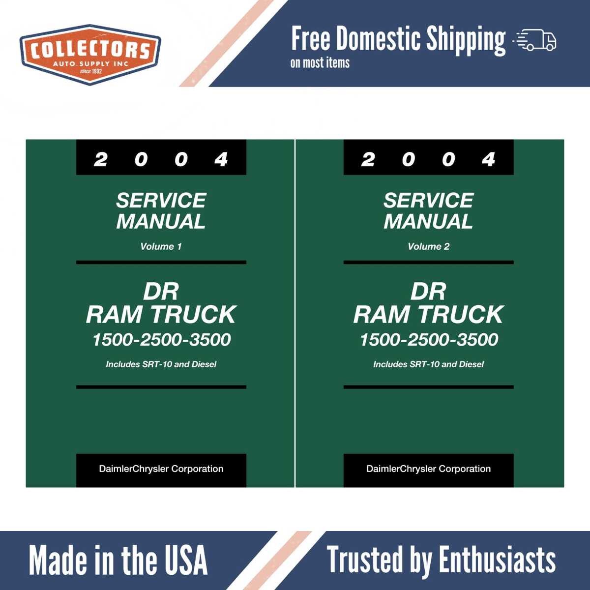 2004 Dodge DR Ram Truck 1500 2500 3500 Service Manual - Includes SRT-10 Diesel