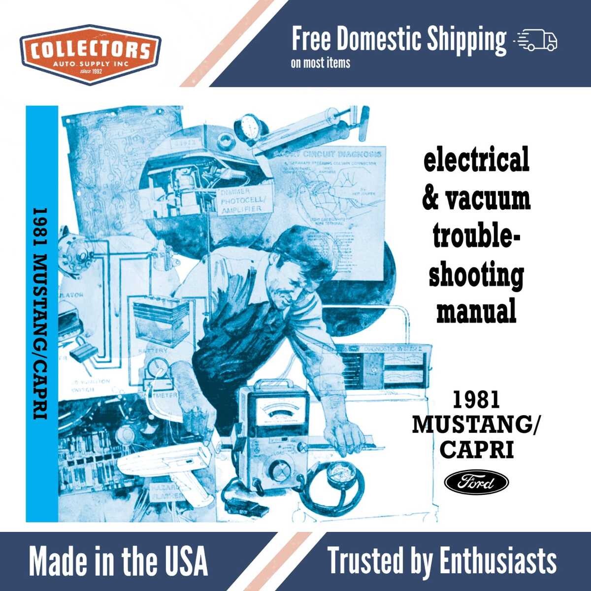 1981 Ford Mustang Capri Electrical Vacuum Troubleshooting Manual - COLOR