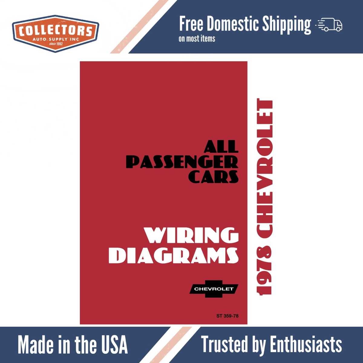 1978 Chevy Car Wiring Diagrams - 11x26 inch Foldouts