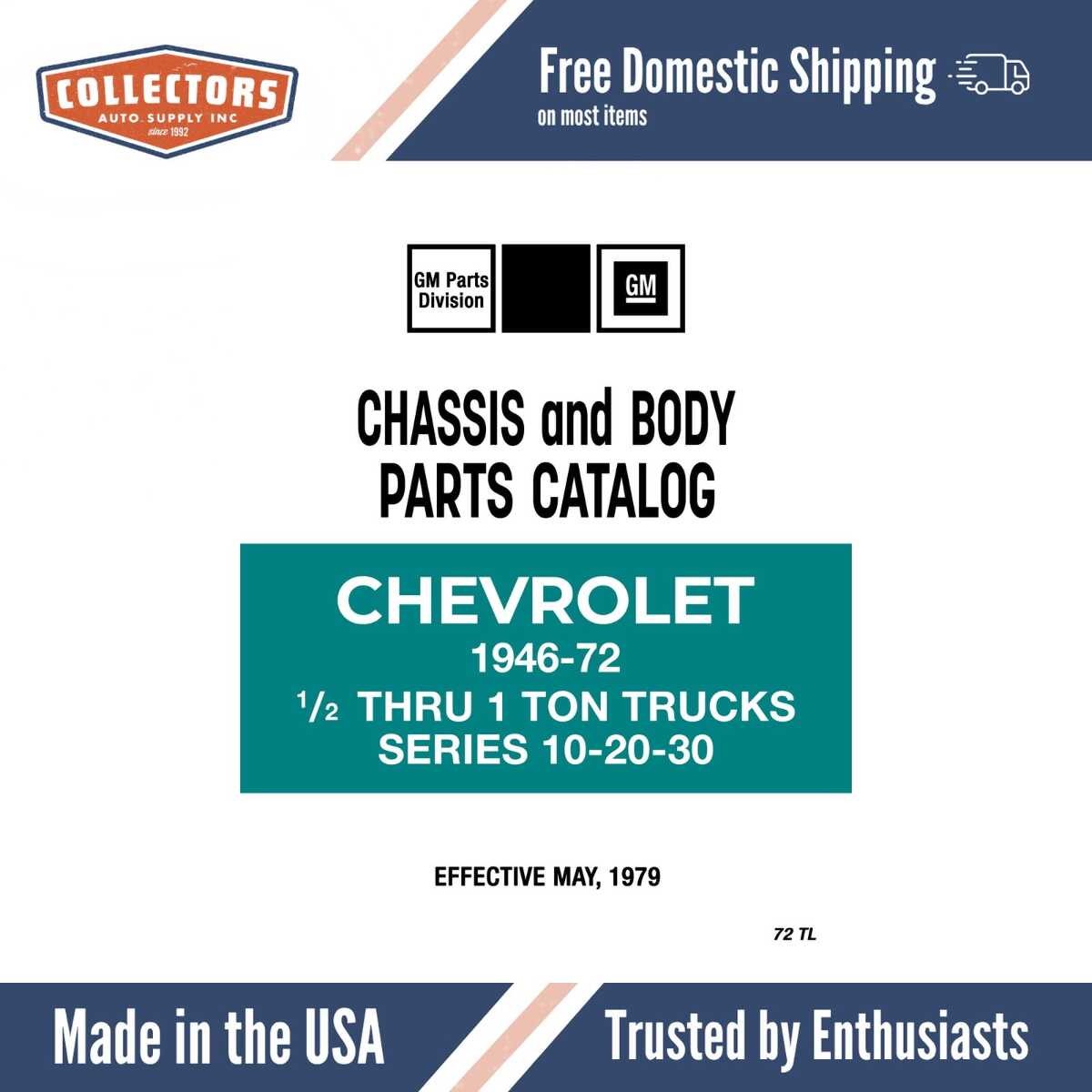 1946 - 1972 Chevrolet Truck LD Parts Catalog Book