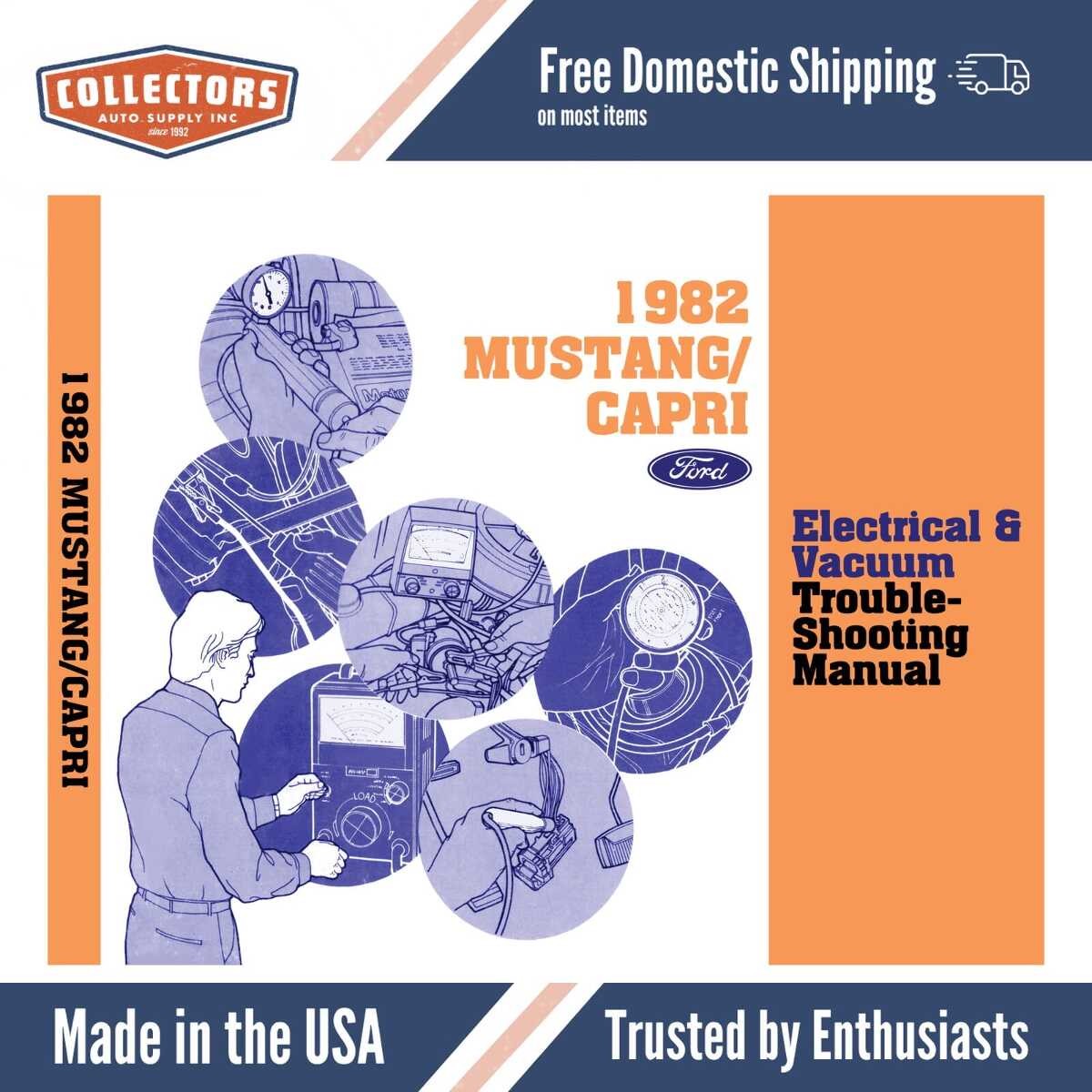 1982 Ford Mustang Capri Electrical Vacuum Troubleshooting Manual - COLOR
