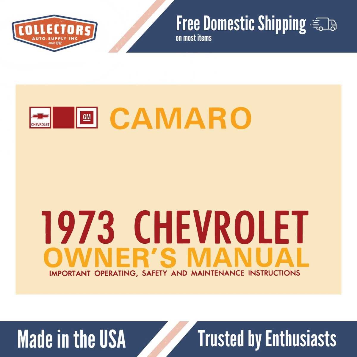 1973 Chevrolet Camaro Owners Manual
