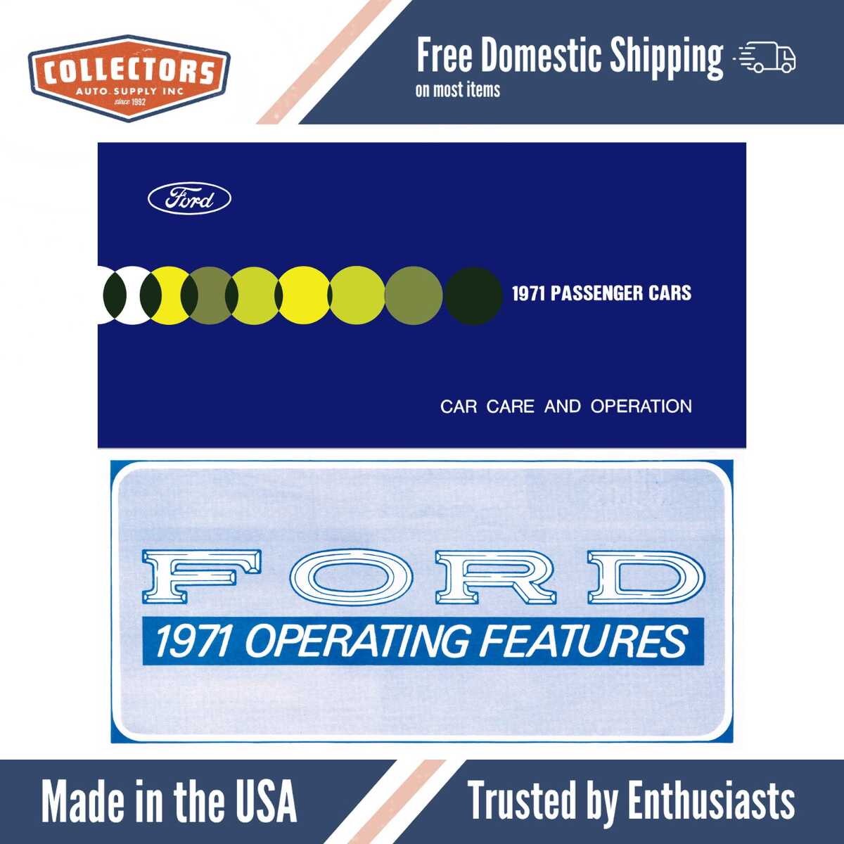 1971 Ford Custom LTD Galaxie Owners Manual (includes Operating Features Supplement) - COLOR