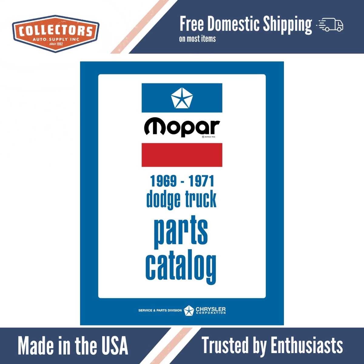 1969 - 1971 Dodge LD Truck and Van Parts Catalog Book