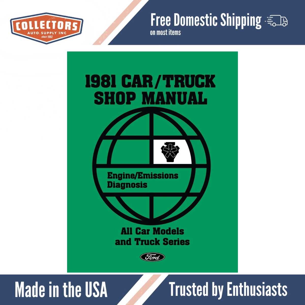 1981 Ford Lincoln Mercury Car Truck Engine Diagnosis Emissions Shop Manual