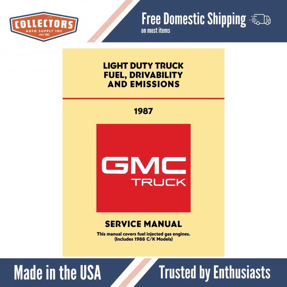 1987 GMC Light Duty Truck Fuel Driveability and Emissions Manual