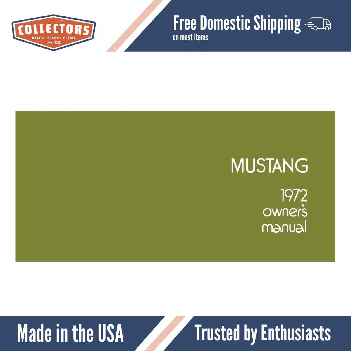 1972 Mustang Owners Manual