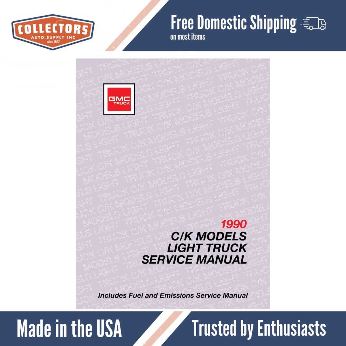 1990 GMC C K Sierra Truck Service Manual