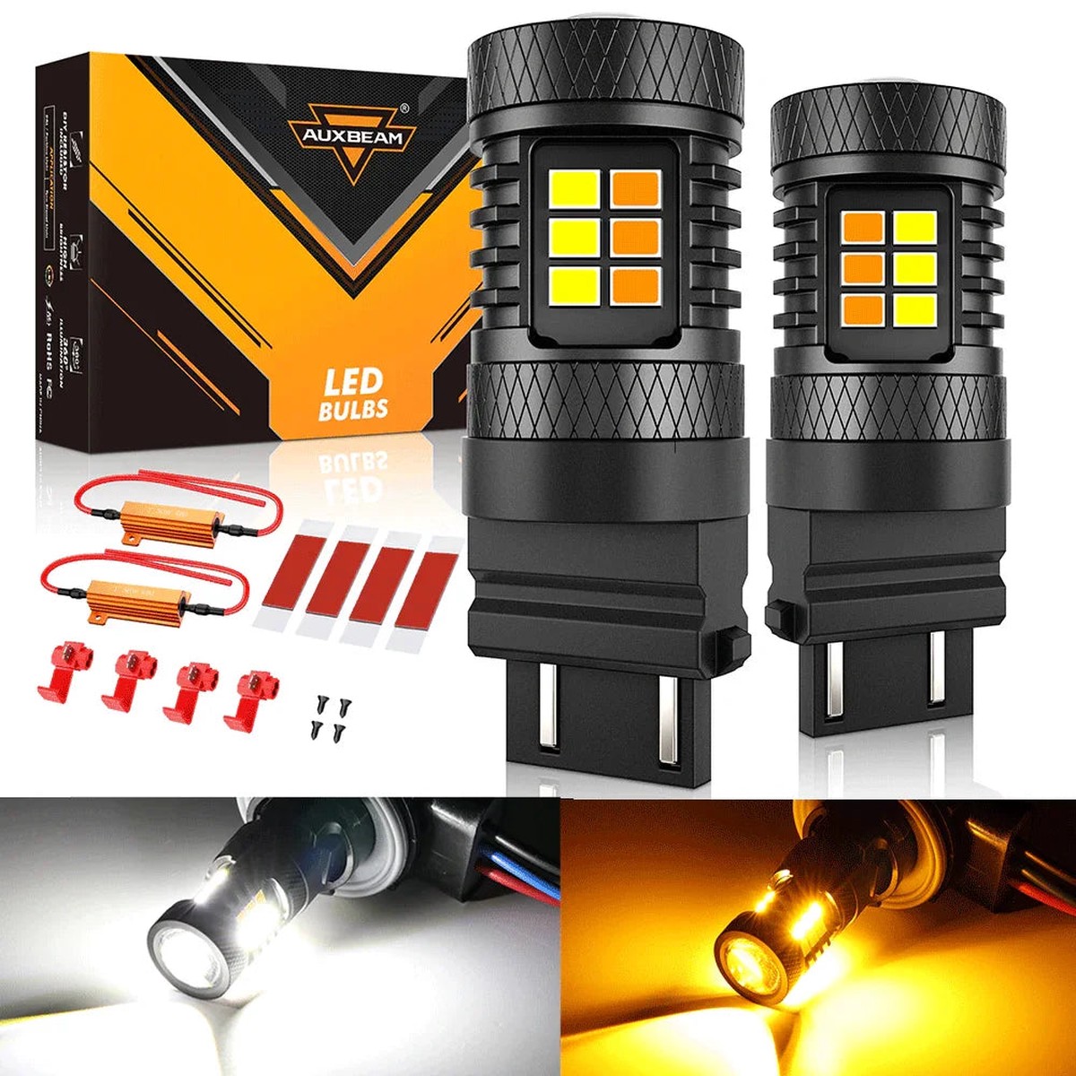 For 2009-2015 Toyota Tacoma 3157 DRLTurn Signal Light Dual Color Lighting Switchback WhiteAmber