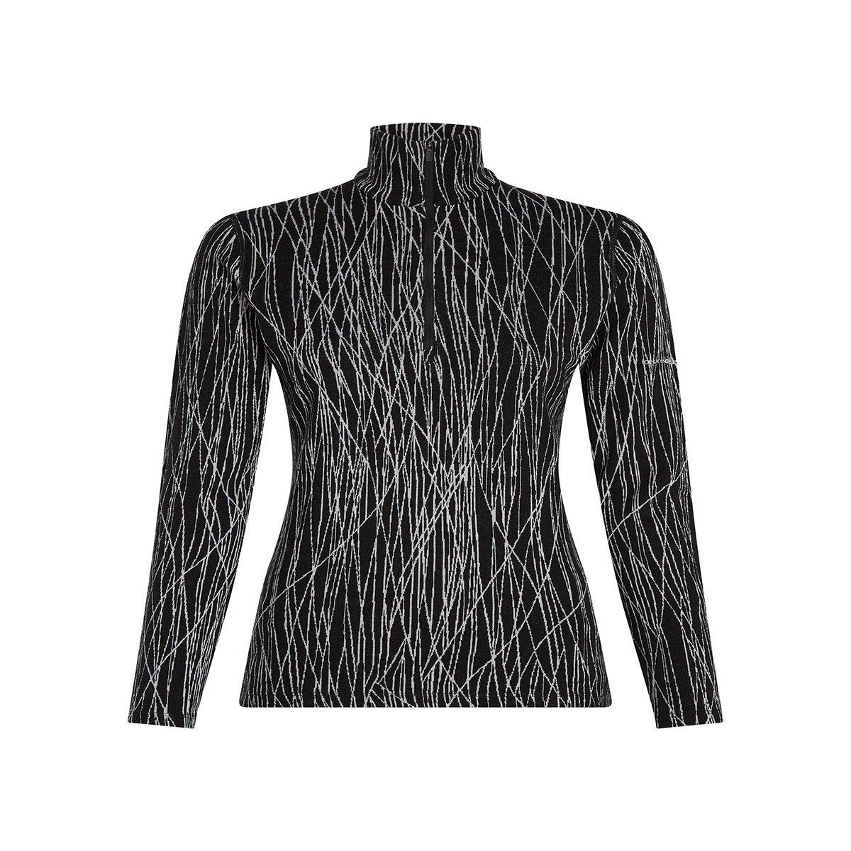 WomenS Merino Vertex 260 Long-Sleeve 12 Zip Thermal Top - Delta Lines Black BlackL