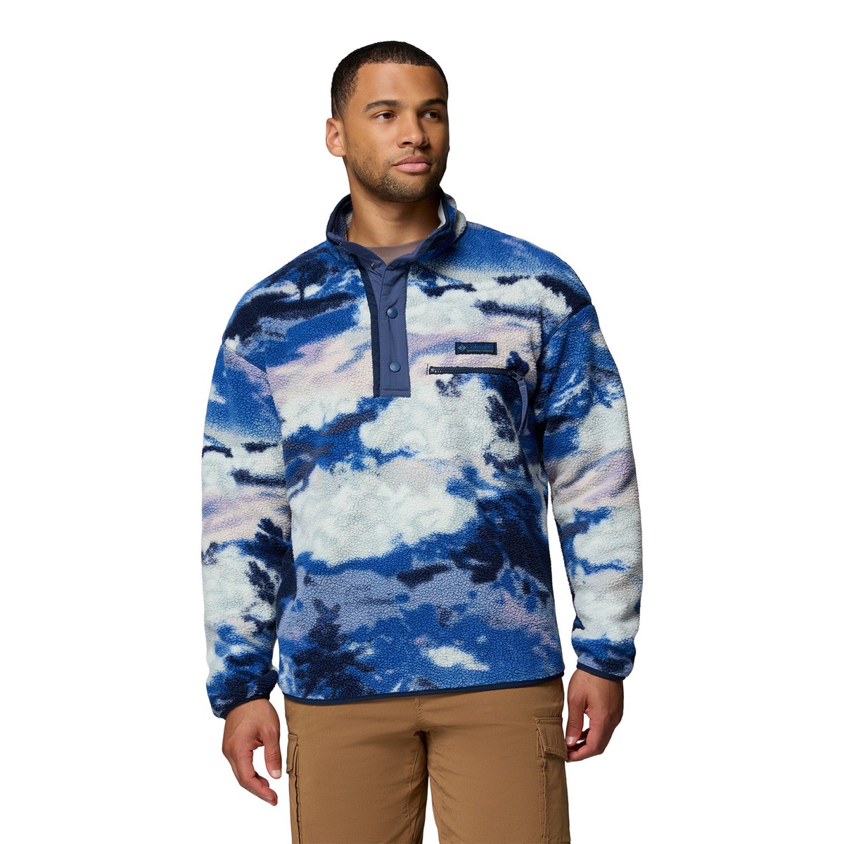 MenS Helvetia Ii Printed 12 Snap Fleece - Blue BlueM