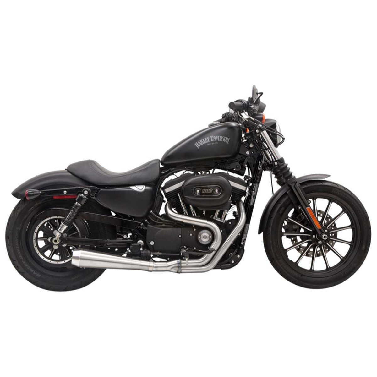 Road Rage III 2-into-1 Stainless Exhaust 1986-2003 Sportster wmid controls