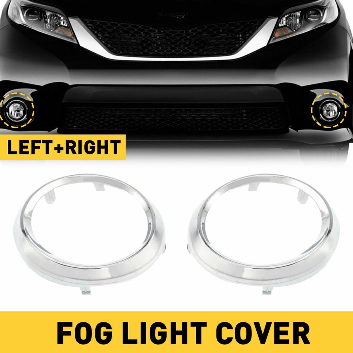Fog Light Bezel Set for 2013-2017 Tacoma Sienna L 2011-2017 Sienna BaseLELimitedSEXLE
