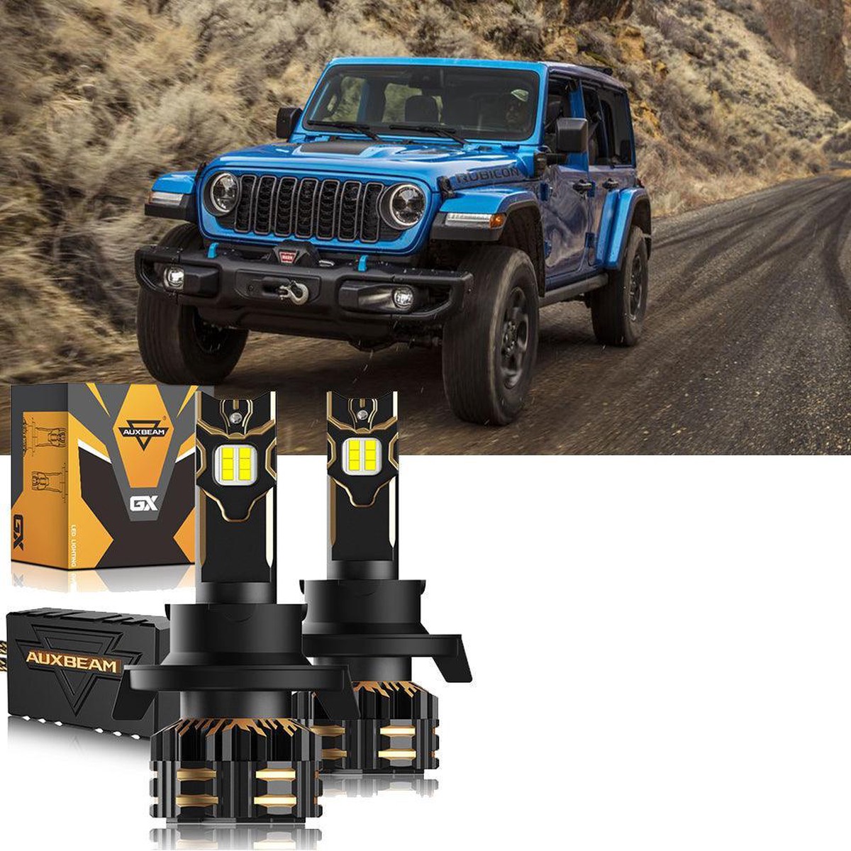 For 2018 Jeep Wrangler JK H13 LED Headlight Bulbs