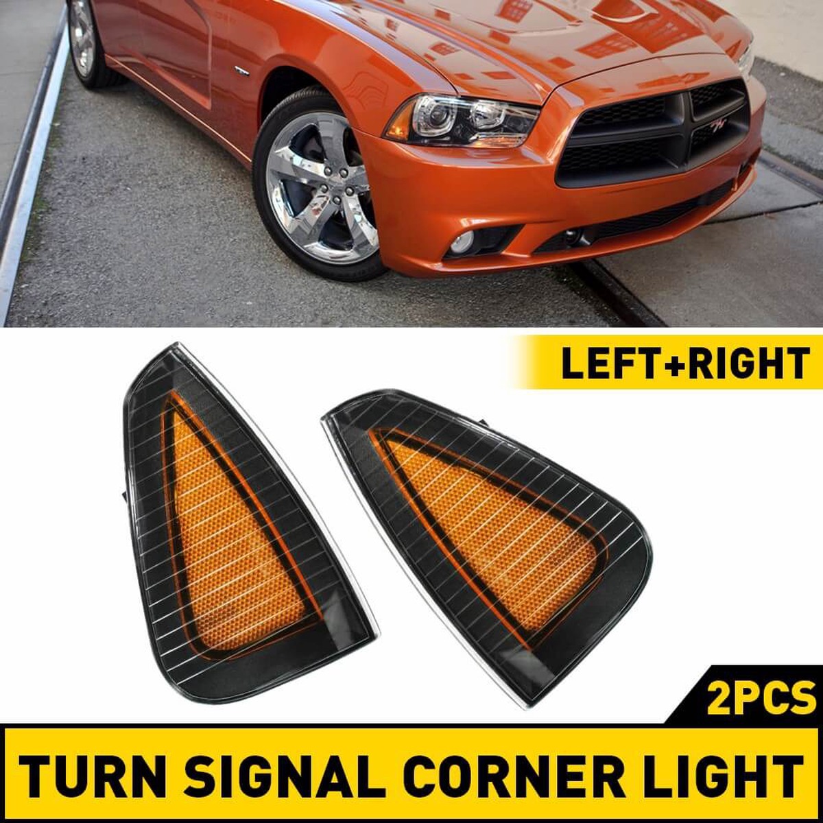 LED Corner Side Marker Lights for 2006 Dodge Charger Daytona 2006-2007 Charger Base 2006-2010 Dodge Charger (with Halogen Bulb)