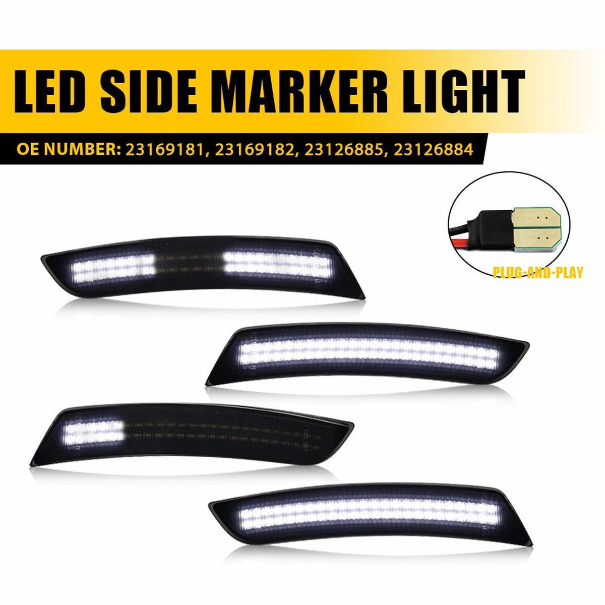 LED Side Marker Light for Chevrolet Camaro 2016-2023 Dynamic Front Rear