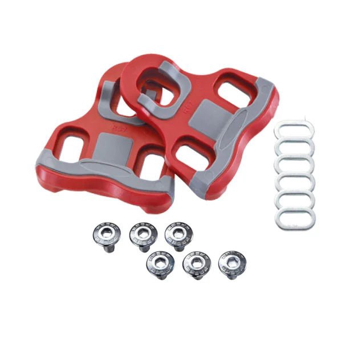 Xpedo Thrust 7 Cleat Set - 6 Float For Road Pedal (Keo Compatible) Red