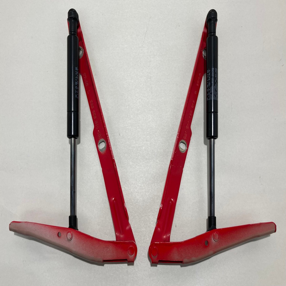 1997-2004 Porsche 986 Boxster 996 911 OEM Hood Hinges w Struts Guards Red B