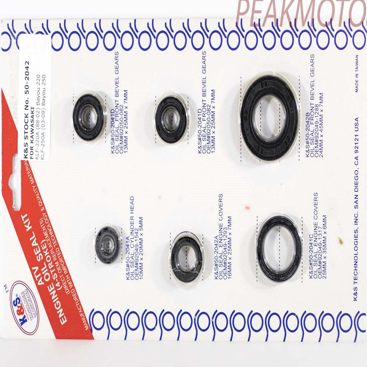 Kawasaki KLF220A 88-02 Bayou 220 Engine Oil Seal Kit KS Technologies 50-2042