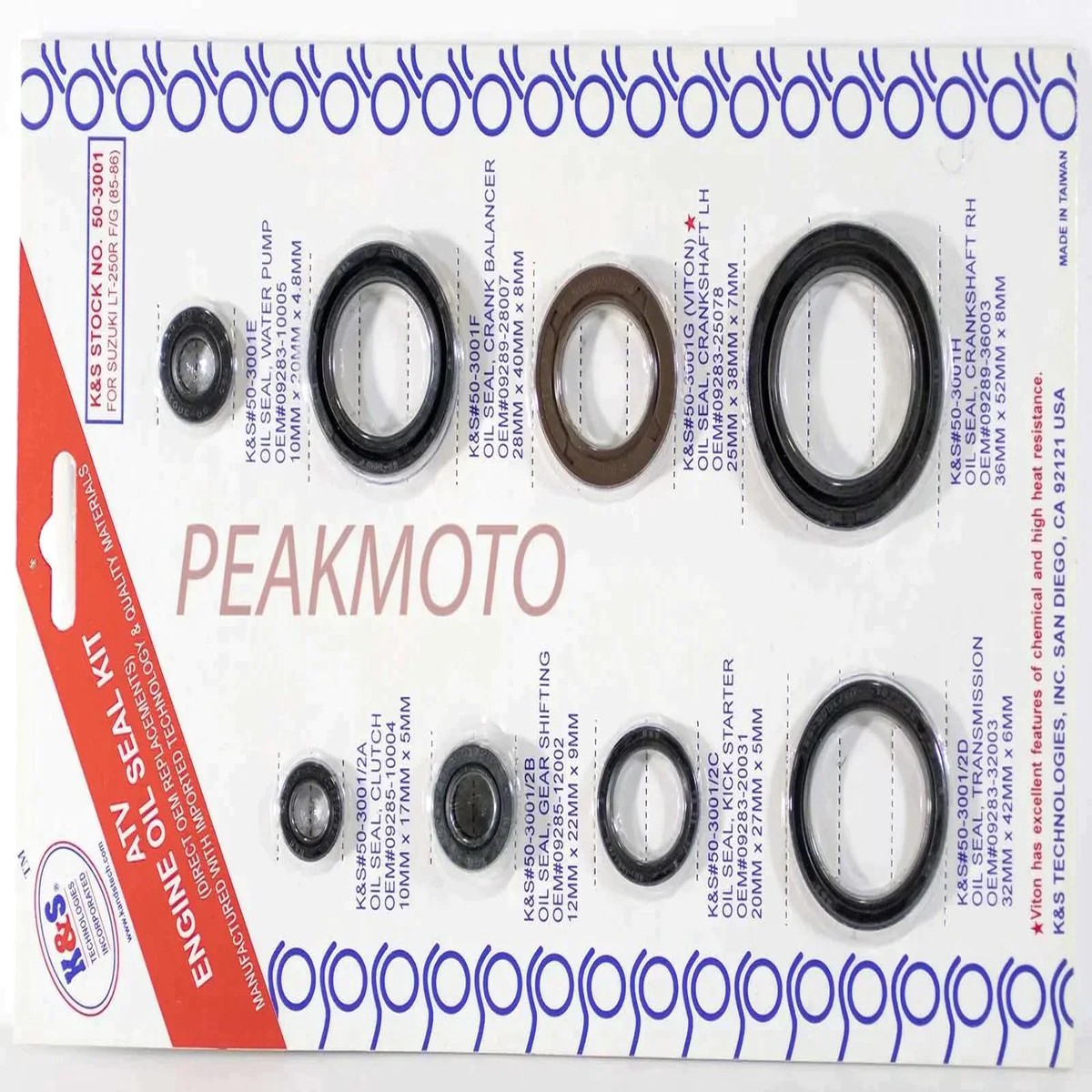 Suzuki LT250R 1985-1986 Quadracer Engine Oil Seal Kit KS Technologies 50-3001