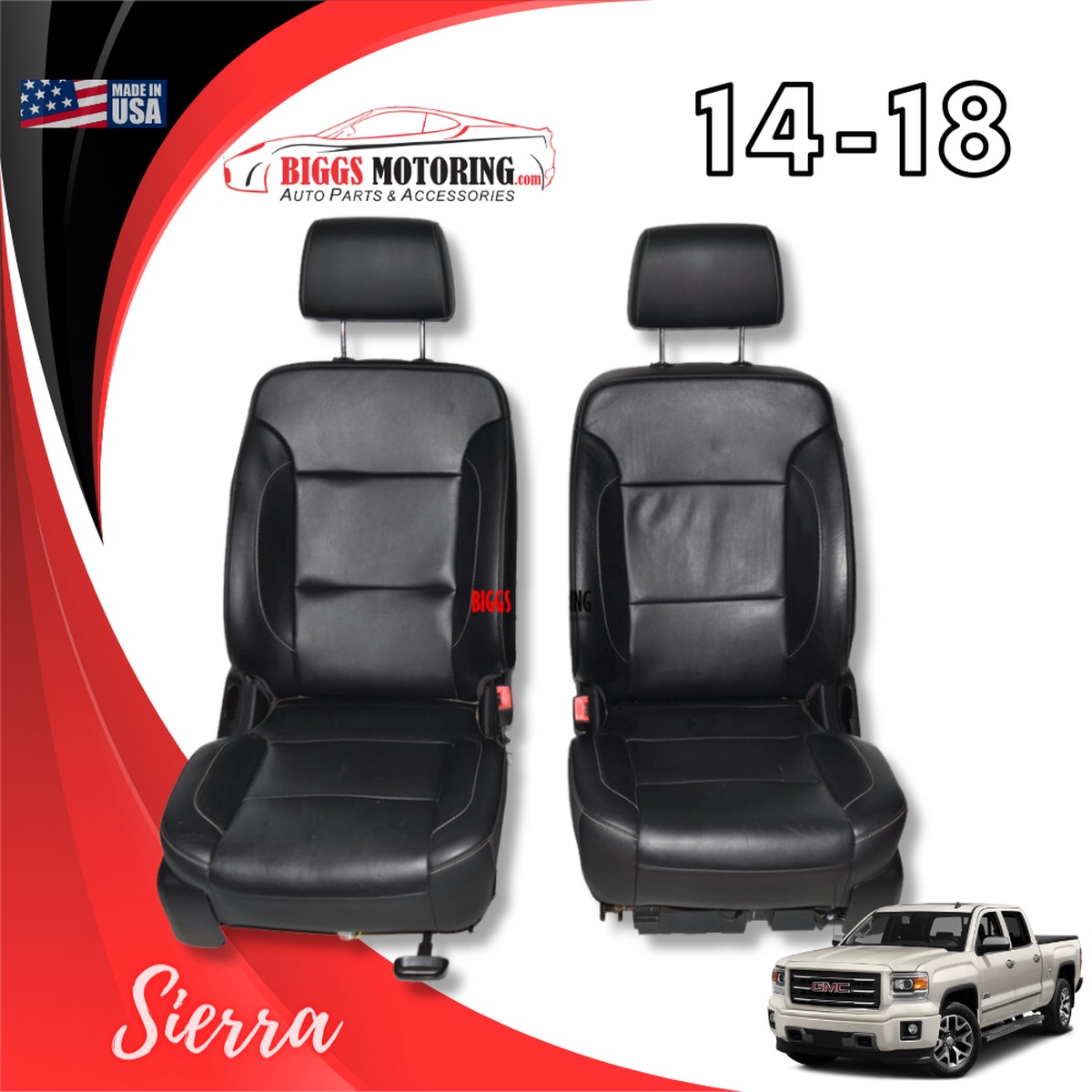 2014-2018 GMC Sierra 1500 OEM Used Front Driver Front Passenger Seats