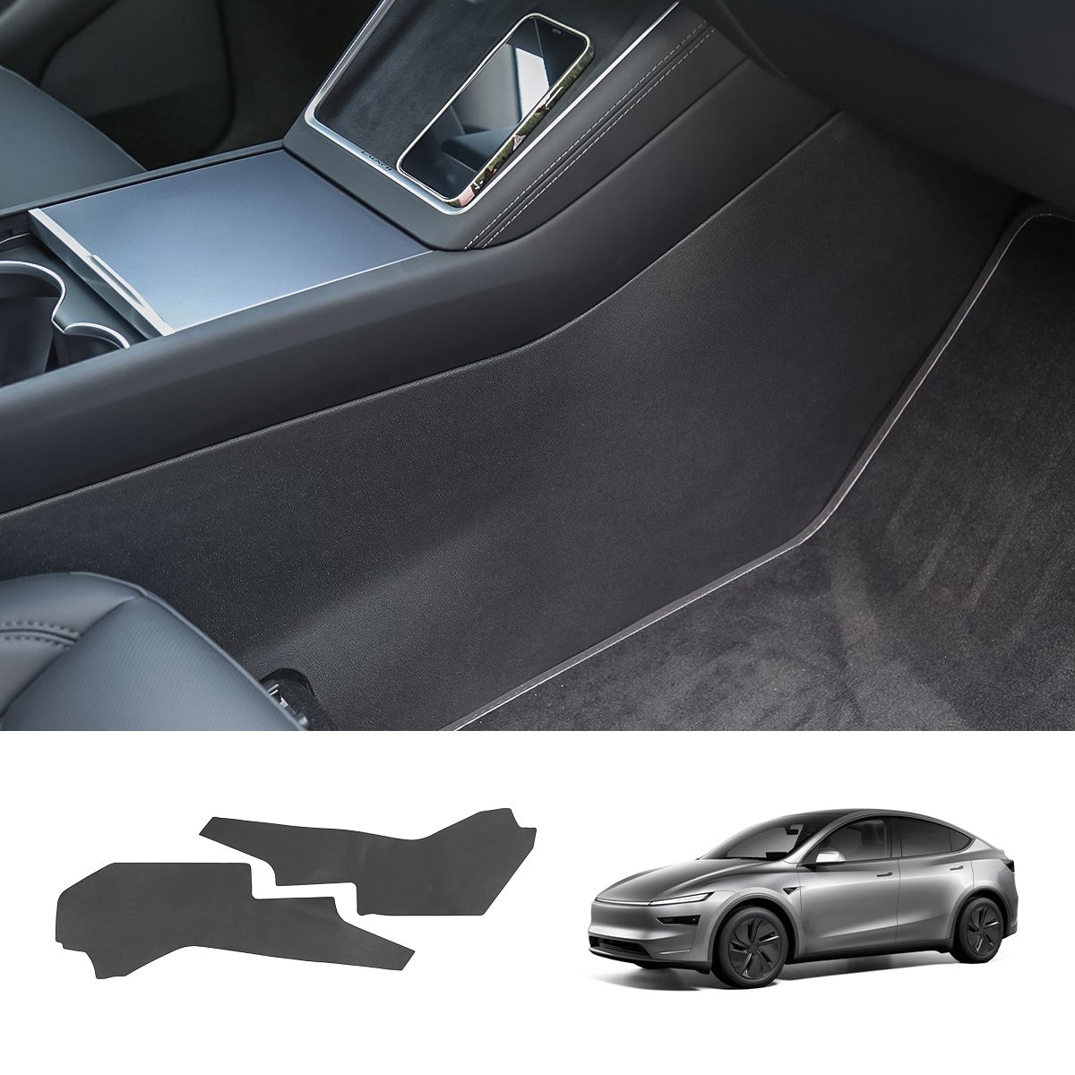 Center Console Side Anti-Kick Mats for Tesla Model Y Juniper 2025